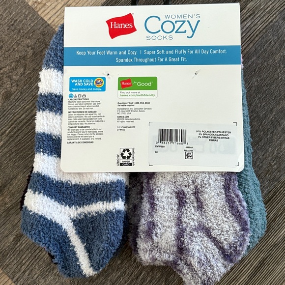 New- Hanes woman’s cozy no show socks, 6 pair, shoe size 5-9 - Picture 2 of 4